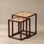 Malabar Nesting Rattan Side Table-Set of 2