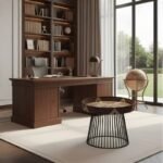 Sunda Island Coffee Table-Natural & Brown (Black Base) - Image 2