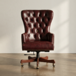 Premium Teakwood Wingback Executive Office Chair