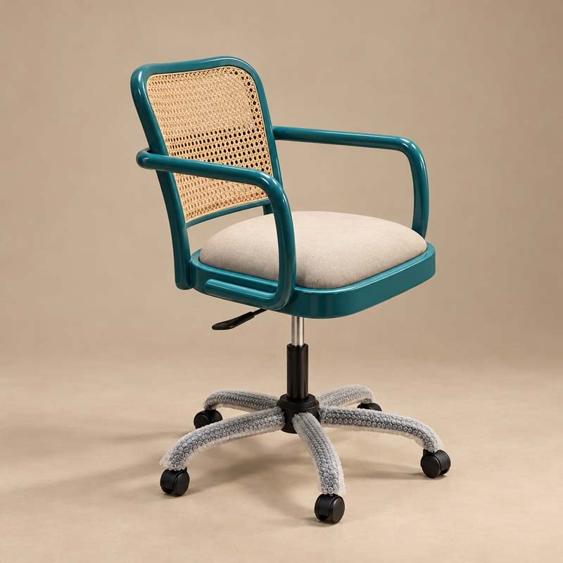 The Caspian Bentwood Office Chair Blue 1 The Caspian Bentwood Office Chair Blue - Image 1